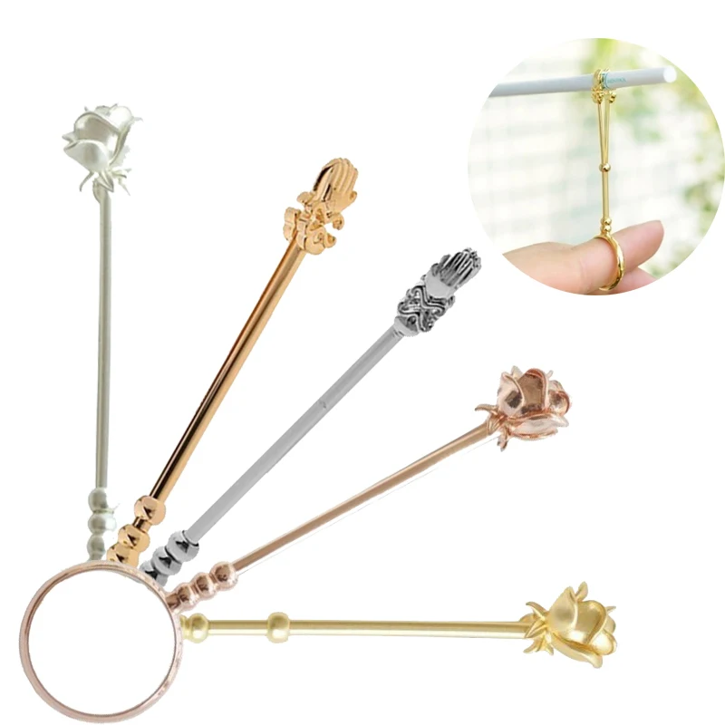 Кольцо на палец для курения винтажный металлический держатель сигарет женщин и