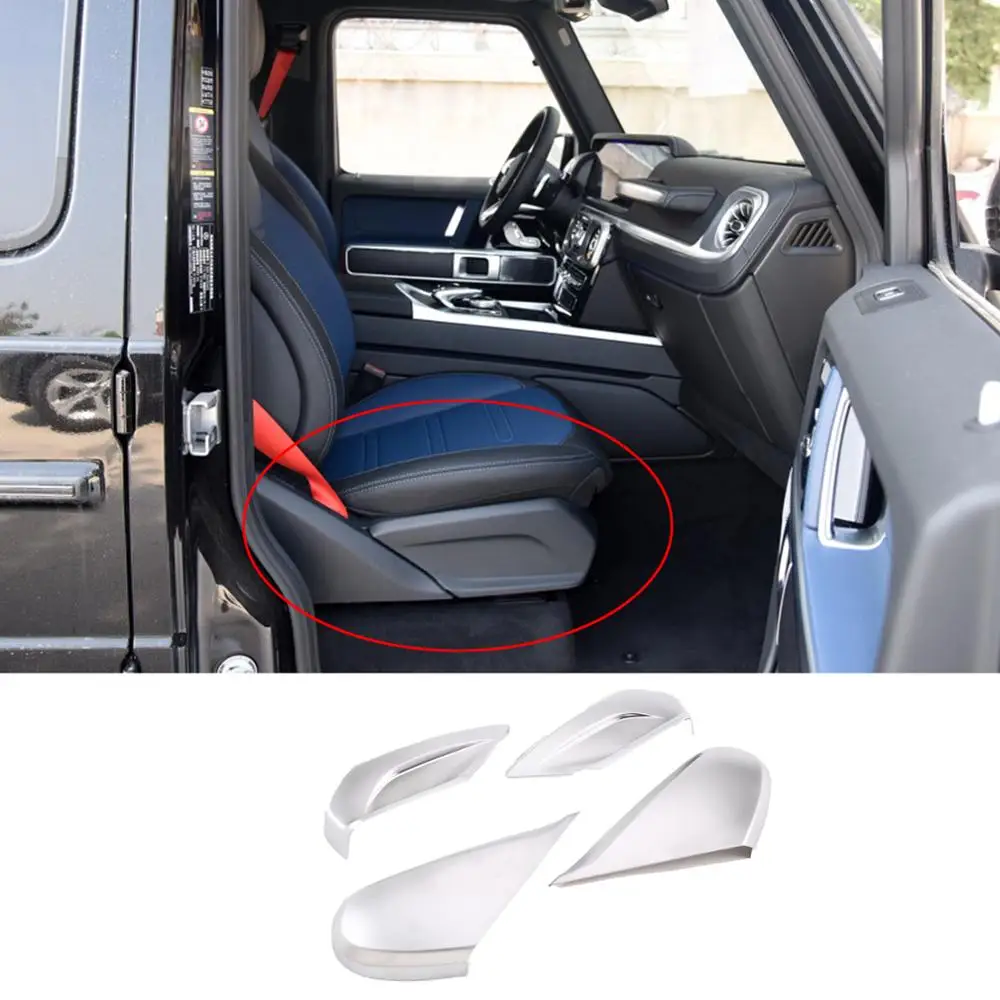 For 2019-2020 Mercedes-Benz G-Class Auto Seat Side Decorative Panel ABS Pearl Chrome Car Protection Accessories 4-Piece Set