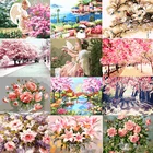 Картина маслом по номерам, цветы на холсте, рисование ручной работы, краски для взрослых, картина, Раскраска по номерам, домашнее украшение для стен, искусство