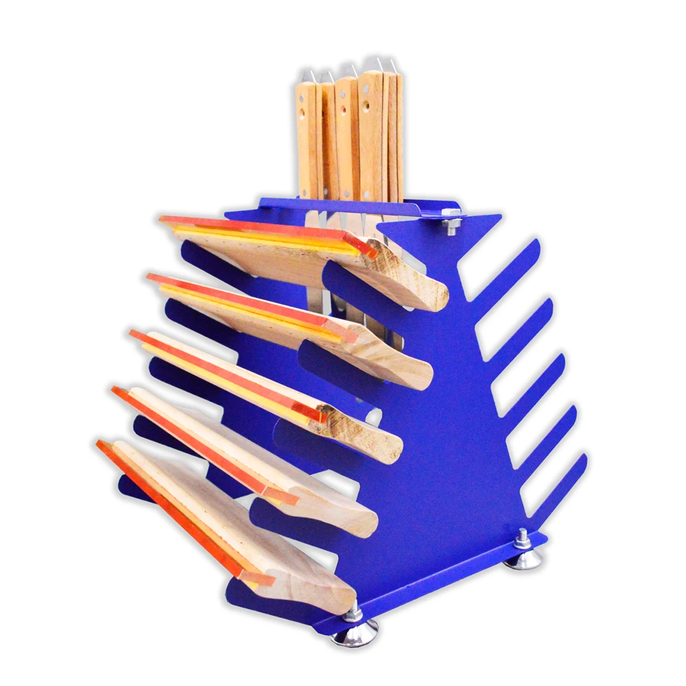 

Screen Printing Squeegee / Spatulas Holder Desktop Shelving Tool Rack 5 Layers