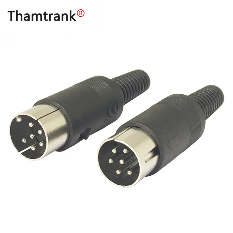 

10pcs/lot 6 Pin DIN Male Plug Soldering Wire Connector with Plastic Handle 5 Poles Din Connector Wholesales