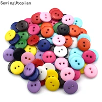 100pcs multi sizes mix color overcoat plastic button 2 holes craft sewing childrens garment sewing notions 9mm 10mm 15mm