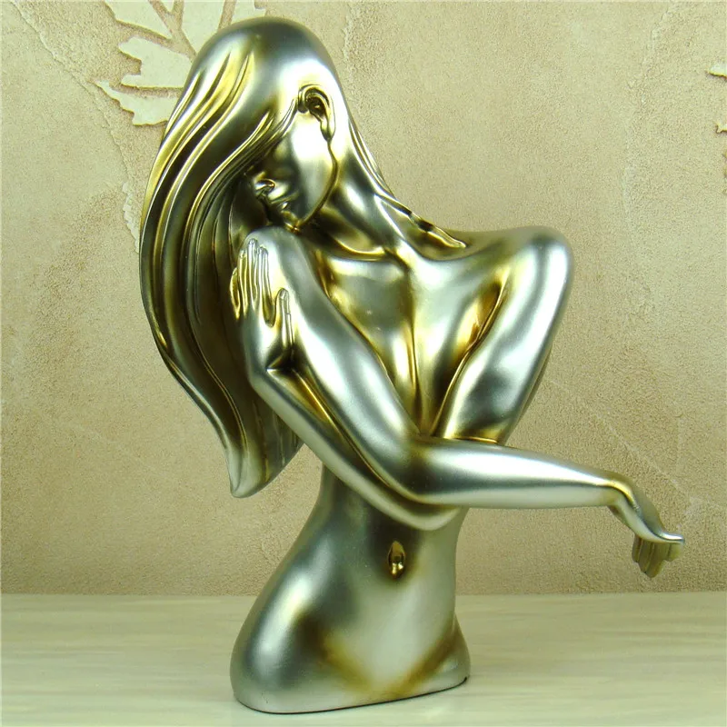 ABSTRACT NAKED WOMAN BUST HANDMADE RESIN BELLE SCULPTURE HUMAN BODY ART ORNAMENT LOVER'S GIFT CRAFT FOR PARLOR DECOR FURNISHING | Дом и