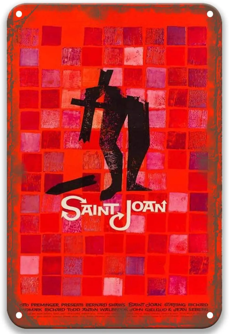 

TGDB Saint Joan (1957) Tin Signs Vintage Movies Fashion for Man Office Outdoors Party Room 8x12 Inches