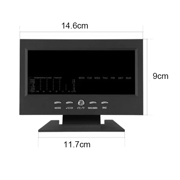 

LED Color Weather Forecast Clock Temperature and Humidity Perpetual Calendar Backlit Alarm Clock No Battery