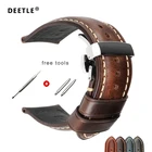 Ремешок из натуральной воловьей кожи для мужских и женских часов, браслет для смарт-часов, 20 мм 22 мм, Синий Черный Коричневый, 18-26 мм
