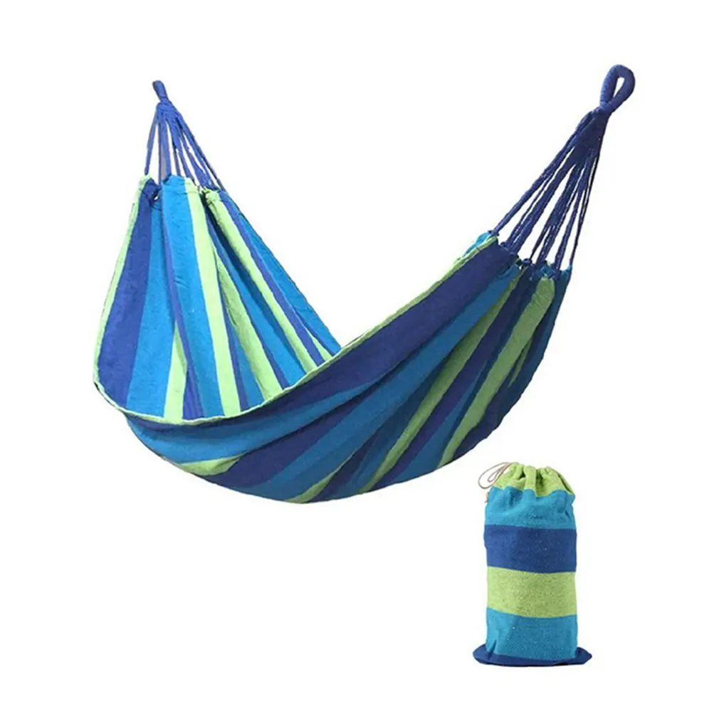 

1PCS 280x80cm Portable Hammock Outdoor Hammock Garden Sports Home Travel Camping Swing Canvas Stripe Hang Bed Hammock Red&Blue