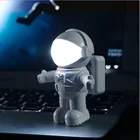 Настольная лампа космонавт, ночник с USB-разъемом, для защиты глаз, украшение комнаты, мужской Настольный светильник для ноутбука, ПК, светильник для чтения
