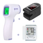 UX-A-03 цифровой термометр для измерения температуры тела боди + пульса и уровня кислорода в крови быстро Тесты палец Оксиметрия + тонометр для запястья крови Давление монитор