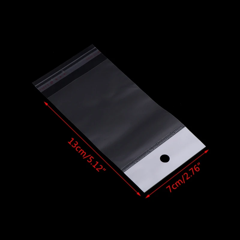 

K3ND 100Pcs/Set Plastic Packing Bag Transparent Self Adhesive OPP Jewelry Seal 7x13cm