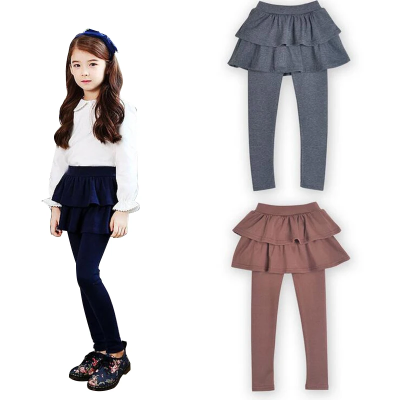 Новинки Девушки Брюки с юбкой Леггинсы Юбкой для девочек Детской Одежды Детские