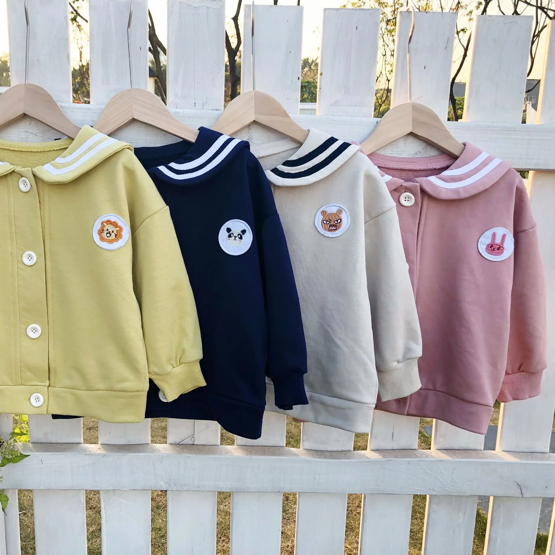 Весенне осенние детские повседневные куртки с матросским воротником и героями