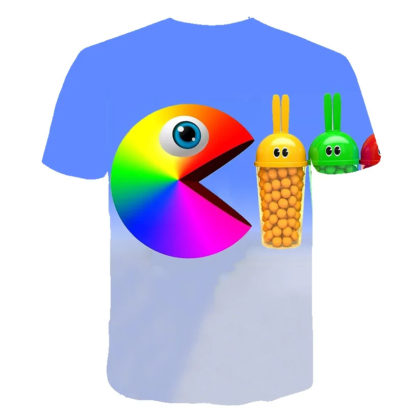 

2021 Summer 3D Children's Cartoon Elf Anime Fun Kids t-shirts Short Sleeve Boys Girls Casual Cute Baby O-neck T-shirt 4T-14T