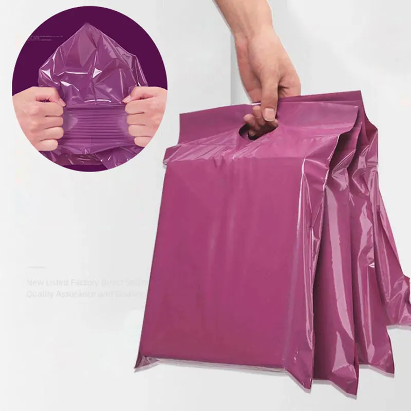 

Пурпурная Сумка-тоут, 50 шт./лот, курьерские пакеты, самоклеящиеся плотные водонепроницаемые пластиковые поли-конверты, подарки, почтовые па...