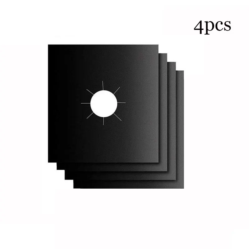 

4pcs Gas Stove Protectors Cover Liner Aluminum Foil Clean Mat Pad Stove Stovetop Protector Kitchen Accessories