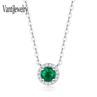 lab grown emerald pendant sterling 925 silver necklace created gemstone for women wedding birthday party jewelry gift