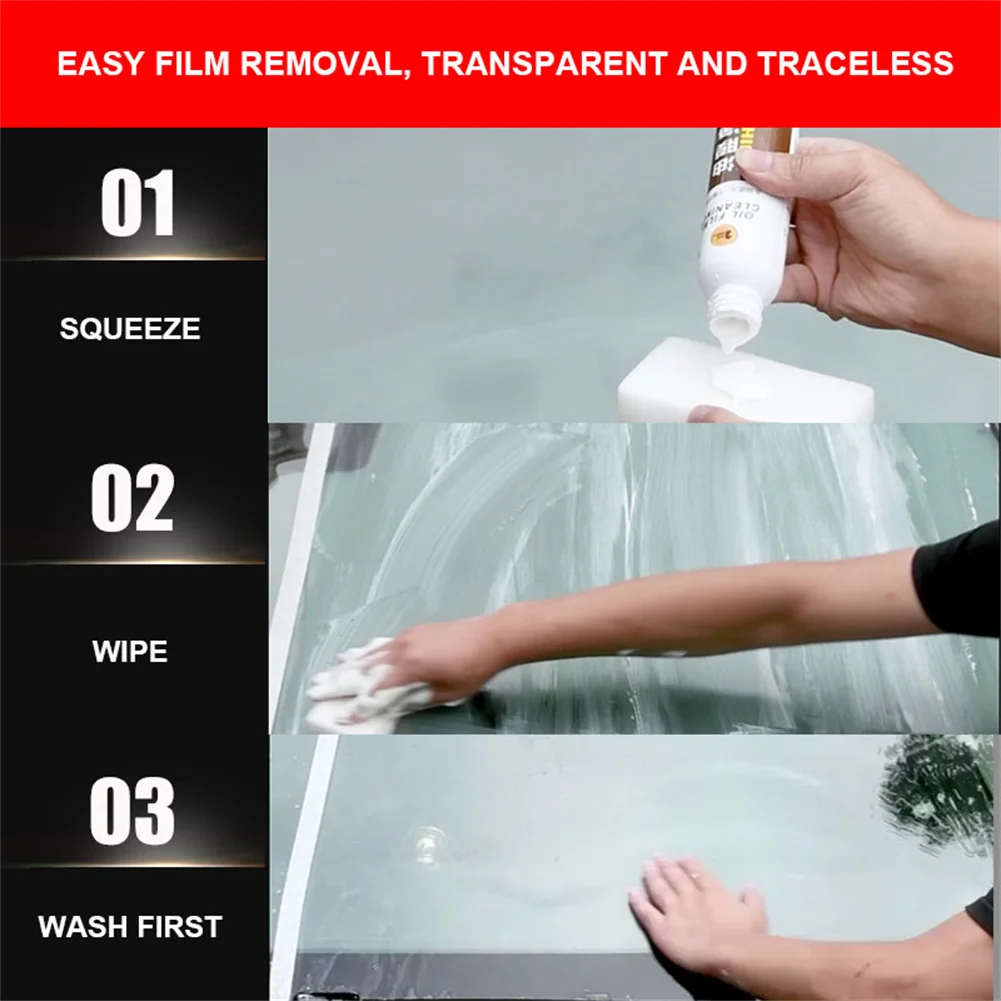 

Car Glass Oil Film Remover Front Windshield Cleaning Grease Stain Remover Car Cleaning And Descaling Car Wash Accessories