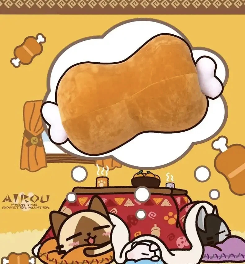 

40CM Monster Hunter Cute Game Pillow Stuffed Anime Toy Kawaii Cartoon adventure Doll Birthday Gifts For Boyfriend Kids Boy Girls