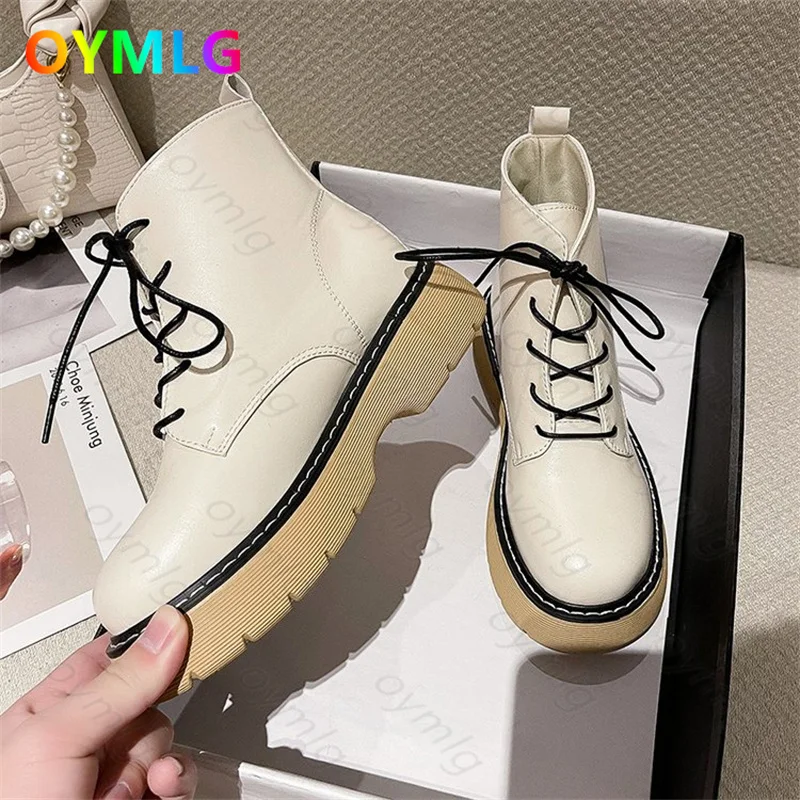 

Ботинки Martin женские на раннюю осень 2021 новые тонкие женские одноботинки на толстой подошве маленькие дикие короткие ботинки