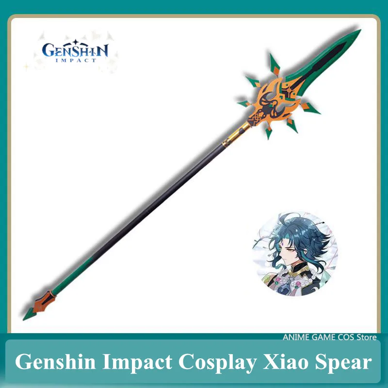 

200CM 1:1 COS Xiao Genshin Impact Spear Cosplay Prop Suit Dharma Protector Yecha Puyuan Handsome Pike Blade PVC Weapons
