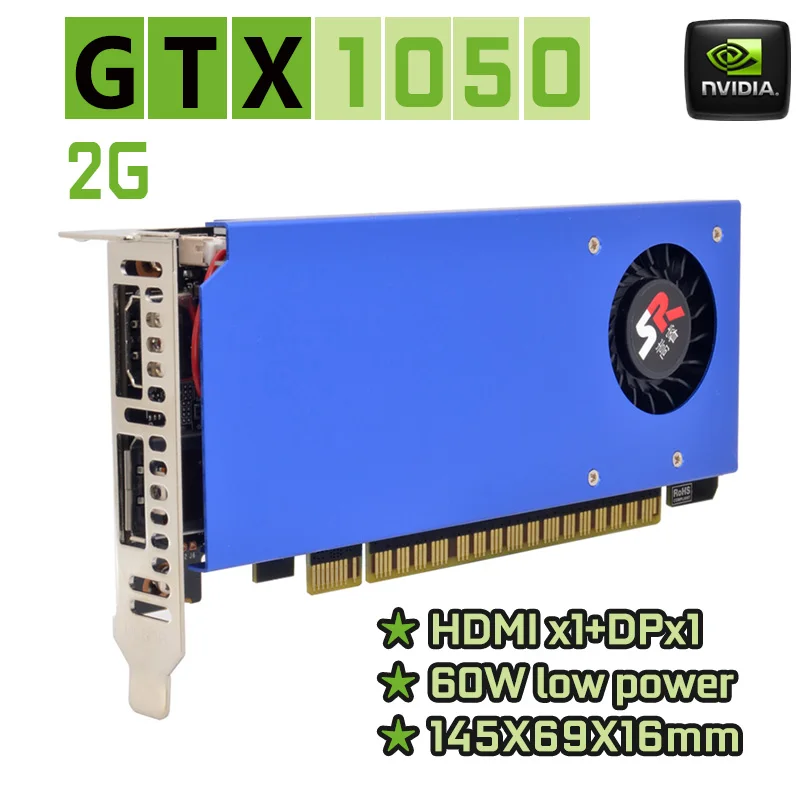 

Songrui Industrial Graphics Card GTX 1050 2GB 2U Half-height 145x69x16mm