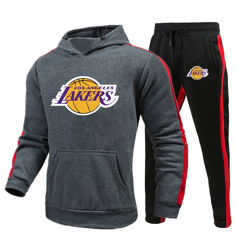 

The new 2021 men's hooded suits the current easing movement ins men basketball printed suit street fashion leisure clothing