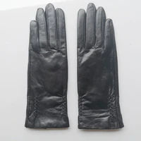 nh genuine leather gloves for women winter keep warm black real goatskin leather gloves super discount clearance sale kcl