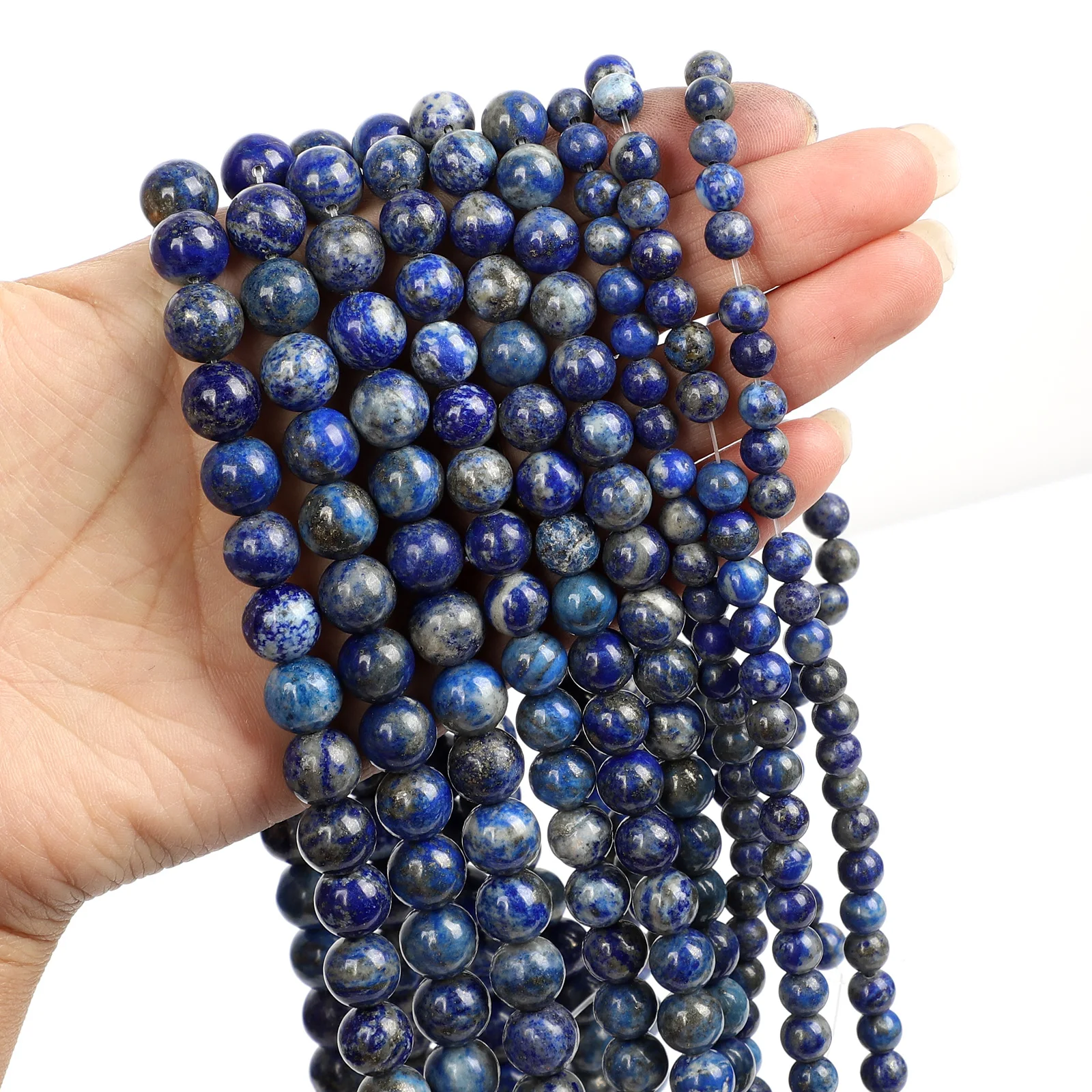 

Natural Stone Beads Natural Green Gold Stone Charm Round Loose Beads For Jewelry Making Needlework Bracelet DIY Strand 4-12 MM
