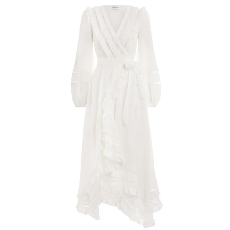

Huge discount!!Sexy Maxi Party White Autumn Lace Beach Casual Dress Elegant Women Long Sleeve Ladies Dresses Vestidos De Verano