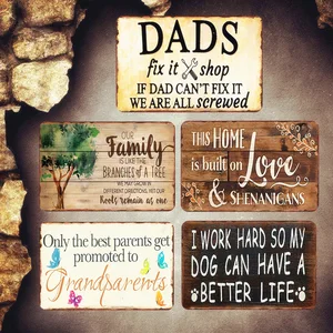 Магазин DAD'S, потрепанные шикарные металлические знаки, декоративные тарелки для паба, гаража, семейные настенные наклейки, лучшие родители, художественный плакат, домашний декор MN70
