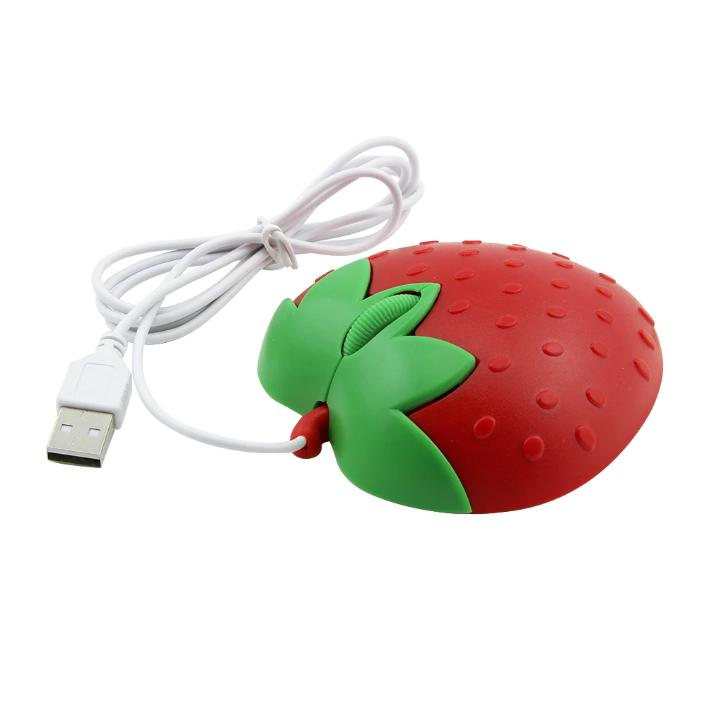 Wired Cute Mouse Cartoon Strawberry Creative Ergonomic Mini 3D Mause USB Optical 800 DPI Computer Mice Girl Gifts For Laptop PC |