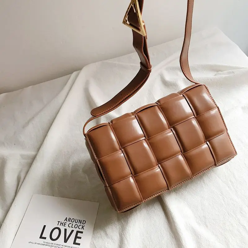 Light-brown Бренд класса люкс Сумки натуральная кожа Для женщин сумки дизайнерские женские хлеб на подкладке клетчатая сумка Винтаж сумка через плечо сумка на плечо - Цвет: Light-brown
