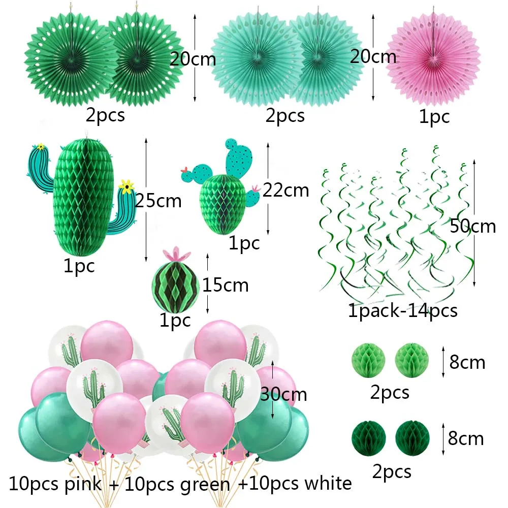 Кактус вечерние украшения набор кактус Висячие потолочные Swirls тропические
