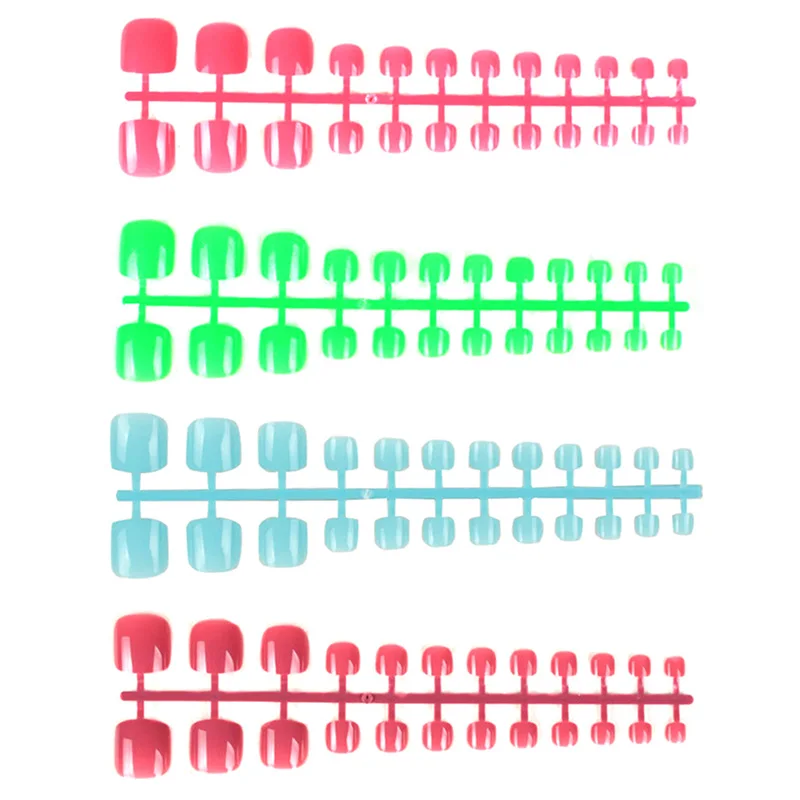 24Pcs искусственных конфеты ногти креветки порошок Стикеры натуральный акриловые