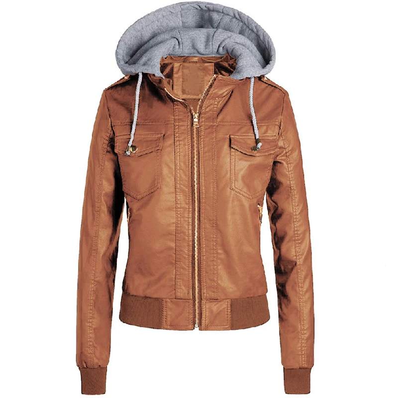 Женская зимняя кожаная куртка 2019 повседневные женские базовые куртки с