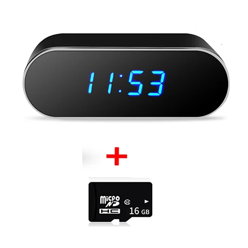 Black 16G card Мини Wi-Fi камера HD 1080P микро-видеокамера с будильником времени и дистанционным монитором, сеть ночного видения, умный мониторинг домашней безопасности - Цвет: Black 16G card
