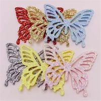 10 pcs glitter butterfly christmas decoration felt sewing accessories patch hairpin flower material diy handwork craft supplies