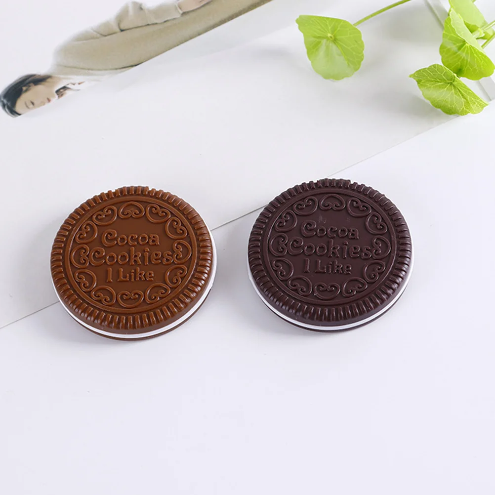 Fashion Chocolate Cookies Compact Pocket Mirror Cosmetic with Comb Makeup Accessories (Dark Coffee) | Красота и здоровье