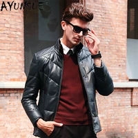 ayunsue 2020 new winter mens clothing genuine leather down jacket real mink fur collar sheep shearling coat male jaqueta lxr328