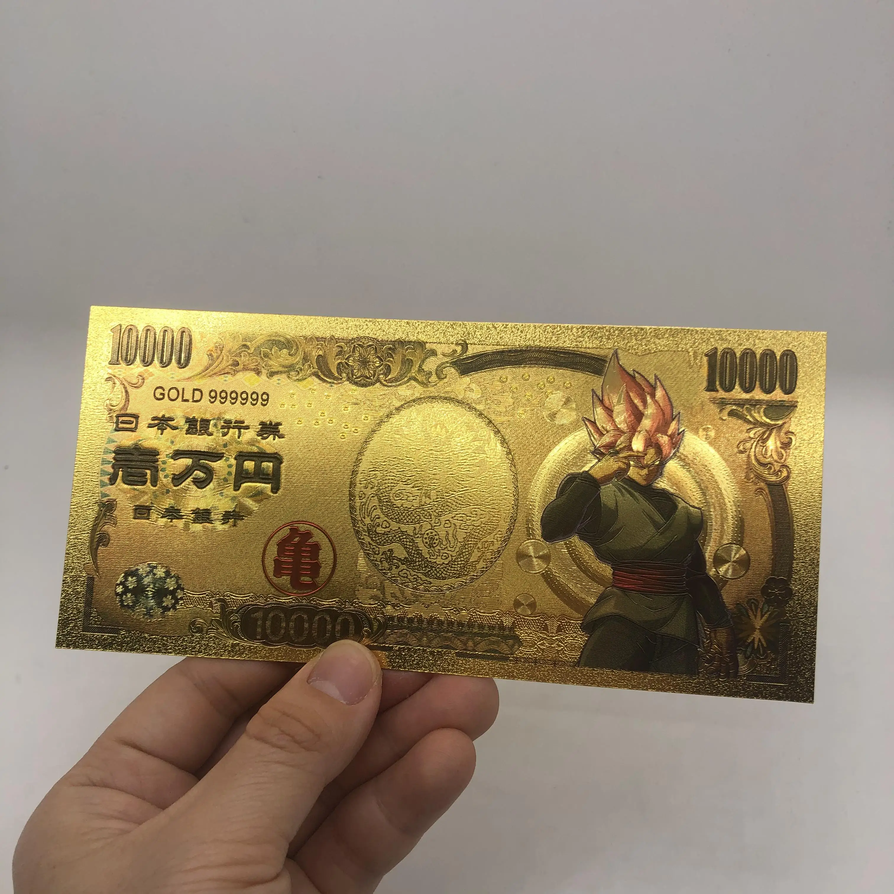 11 шт./лот, серия Dragon Ball Z, набор из 10000 иен золотых пластиковых банкнот для классической детской коллекции памяти