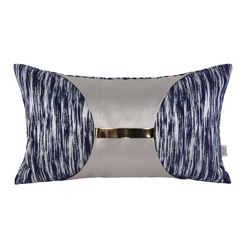 

Light Luxury Cushion Covers Blue Grey Waist Pillowcase Decorative Cushions For Living Room Sofa Seat Home Decor 30x50cm