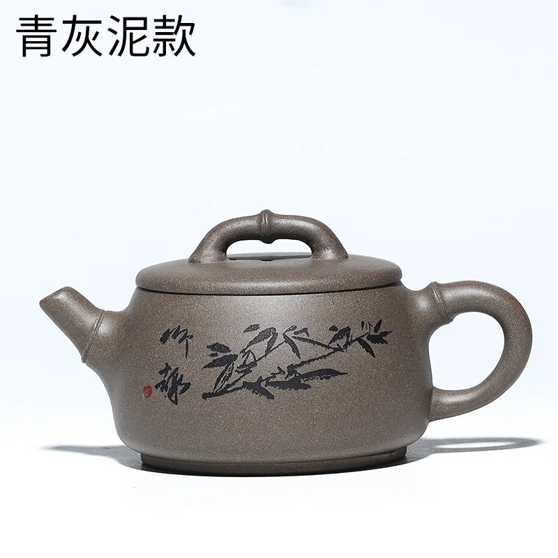 

Baixin purple clay teapot Yixing factory wholesale gifts custom-made downhill clay carved bamboo Ladybug household tea pot