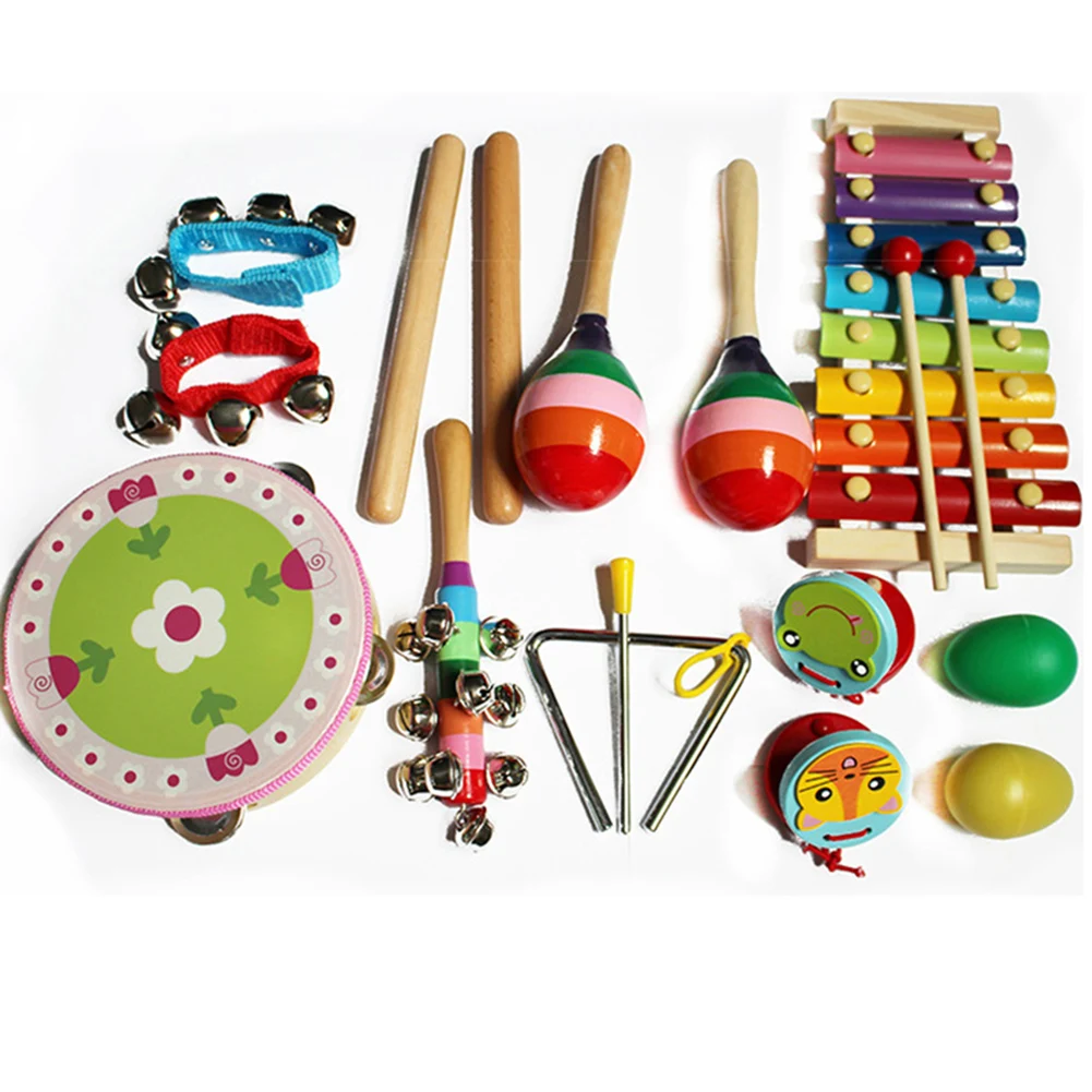 

14pcs Baby Wood Musical Instrument Toy Teaching Aid Set for Early Education for Kids Boys Girls Gifts Education Toys