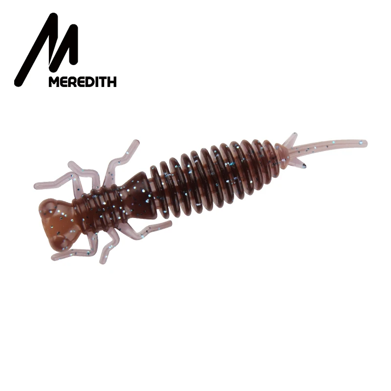 MEREDITH 10 шт. приманки для ловли личинки 50 мм 0,9 г Мягкая Пластиковая наживка личинка пресноводные плавающие приманки мягкая силиконовая приманка червь для рыбалки