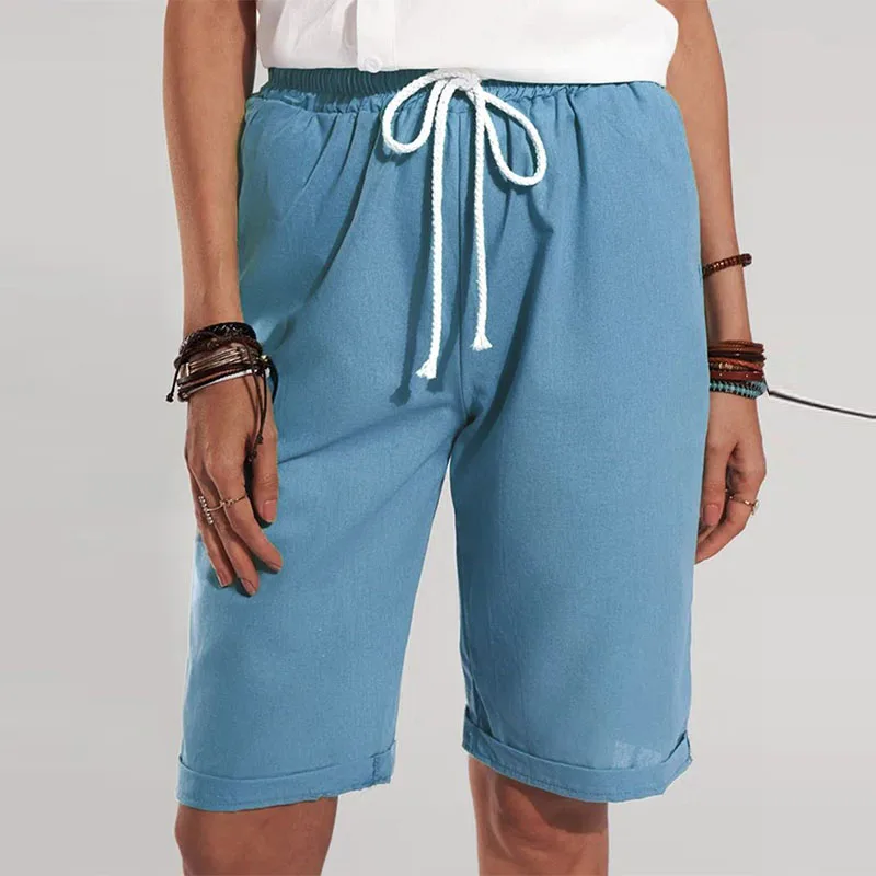 

Fashion High Waist Harajuku Short Pants Women Vintage Solid Summer Shorts 2021 New Drawstring Casual Tie-Up Trousers Streetwear