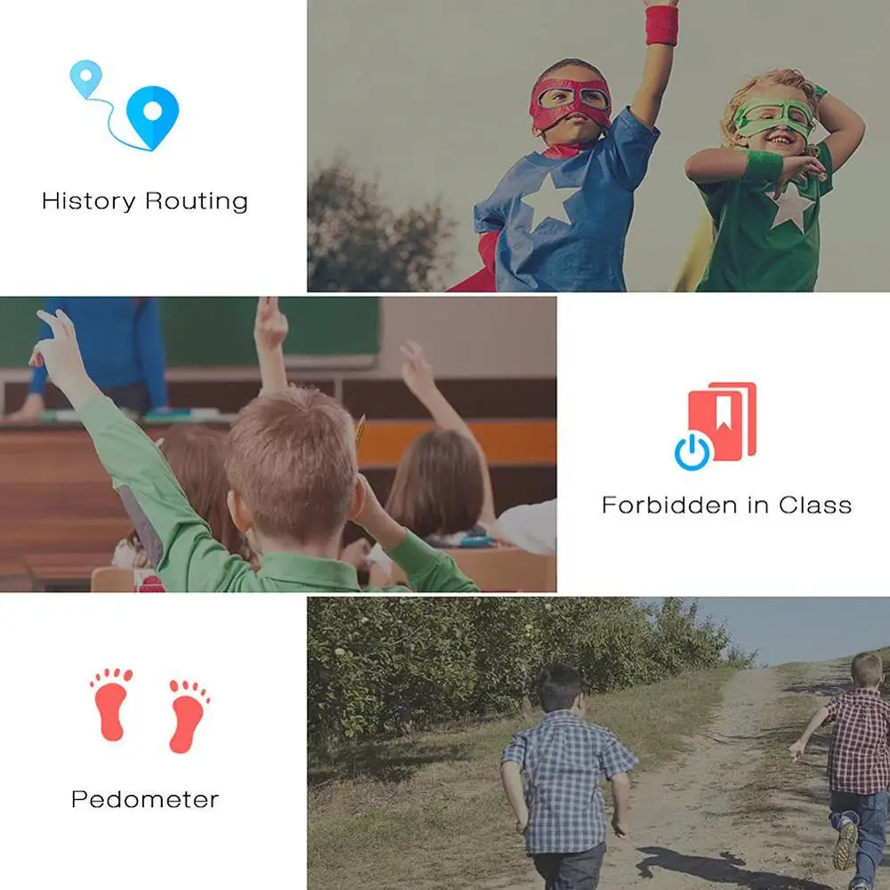Детские Водонепроницаемые умные сенсорные часы с двойным позиционированием