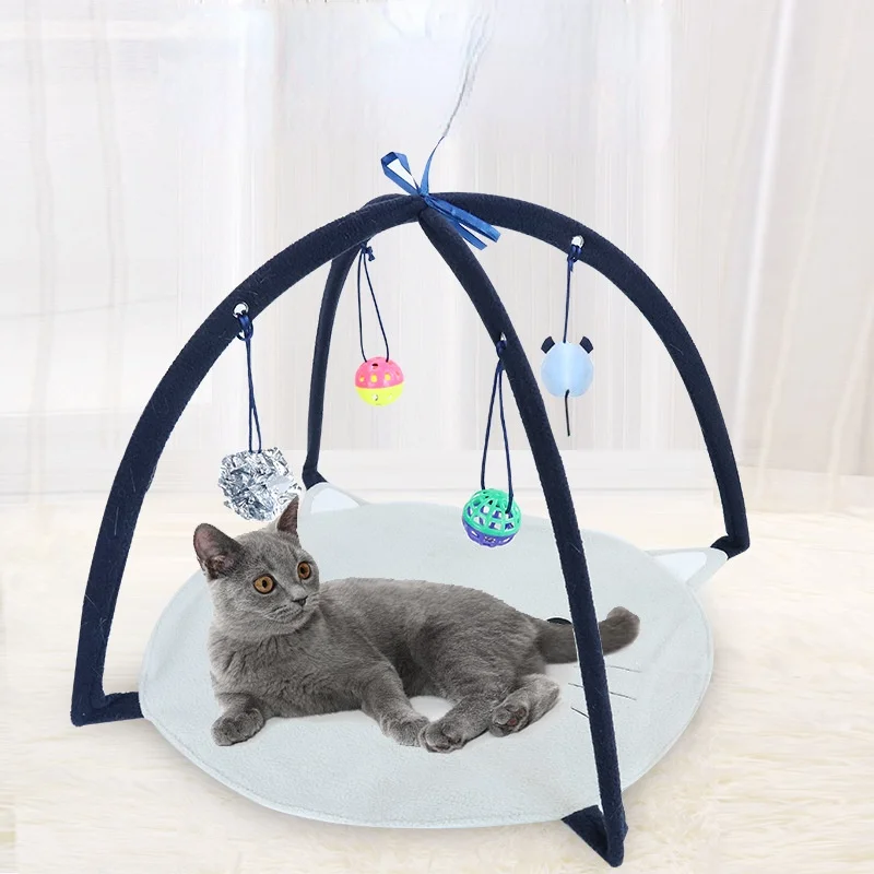 

Портативная палатка для кошек, самостоятельная игрушка, подвижная игрушка для домашних животных, игровая кровать для кошек, складной коври...