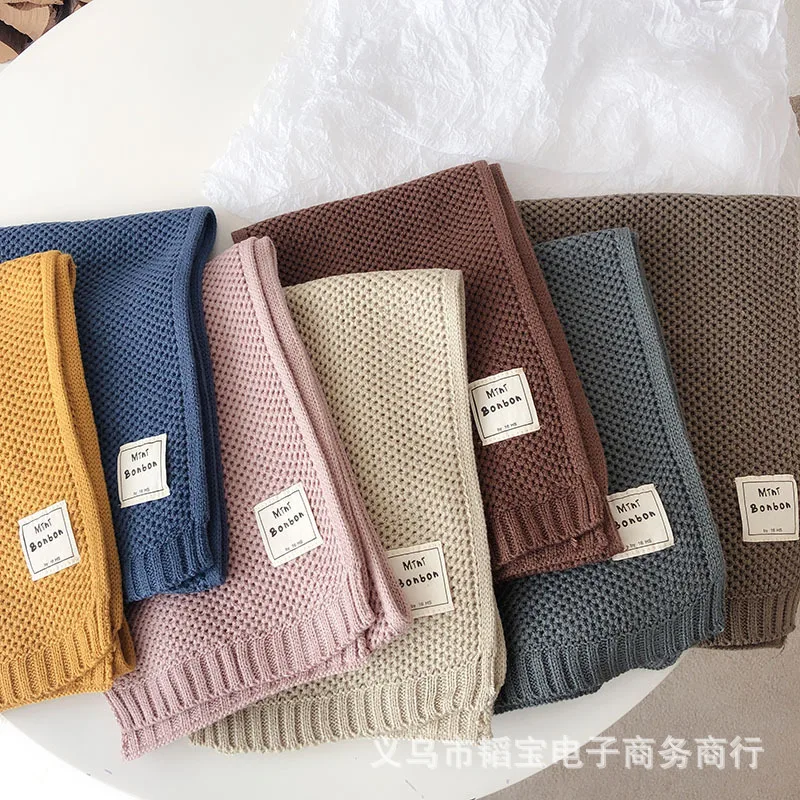 Шарф детский шерстяной осенне-зимний трикотажный универсальный для мальчиков и