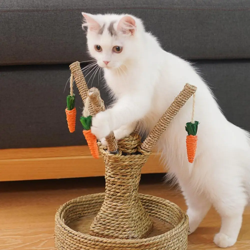 

Cat Scratching Post with Carrot Pendants Claw Sharpener Sisal Climbing Tree Cat Toy Super High Cat Jumping Toys Scratchers
