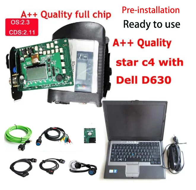 Fullchip C4 HDD D630 AAA+ лучшее качество AM79C874VI чип MB STAR C4 SD Подключение компактный 4 wifi диагностический инструмент с,12 программным обеспечением с D630 ноутбук 4G - Цвет: Fullchip C4 HDD D630